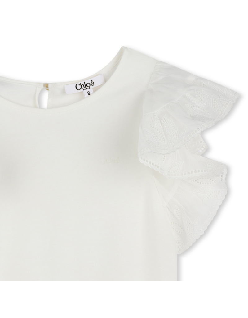 Chloé Chloé - witte t-shirt  met kant