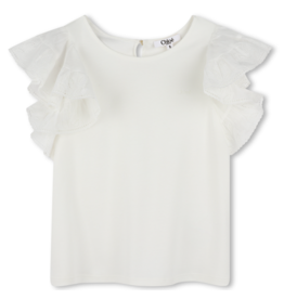 Chloé Chloé - witte t-shirt  met kant