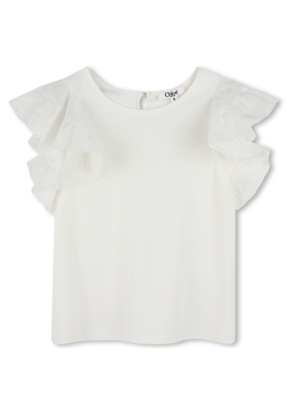 Chloé Chloé - witte t-shirt  met kant