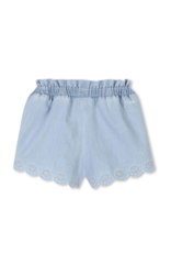 Chloé Chloé - set witte t-shirt met blauw shortje