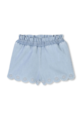 Chloé Chloé - set witte t-shirt met blauw shortje