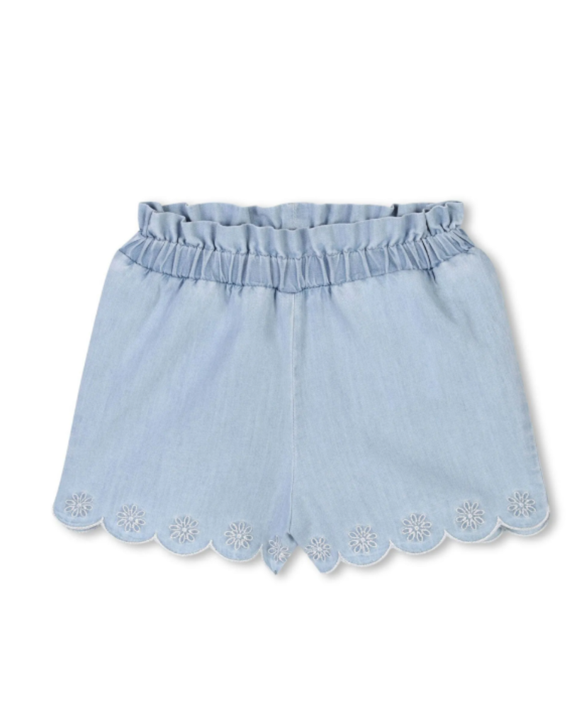 Chloé Chloé - set witte t-shirt met blauw shortje