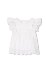 Chloé Chloé - set witte t-shirt met blauw shortje