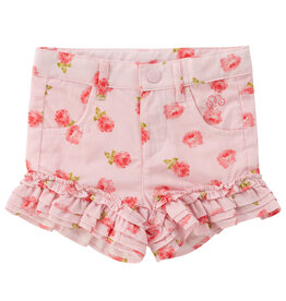 Natini Natini - roze bloemen short - ruffle