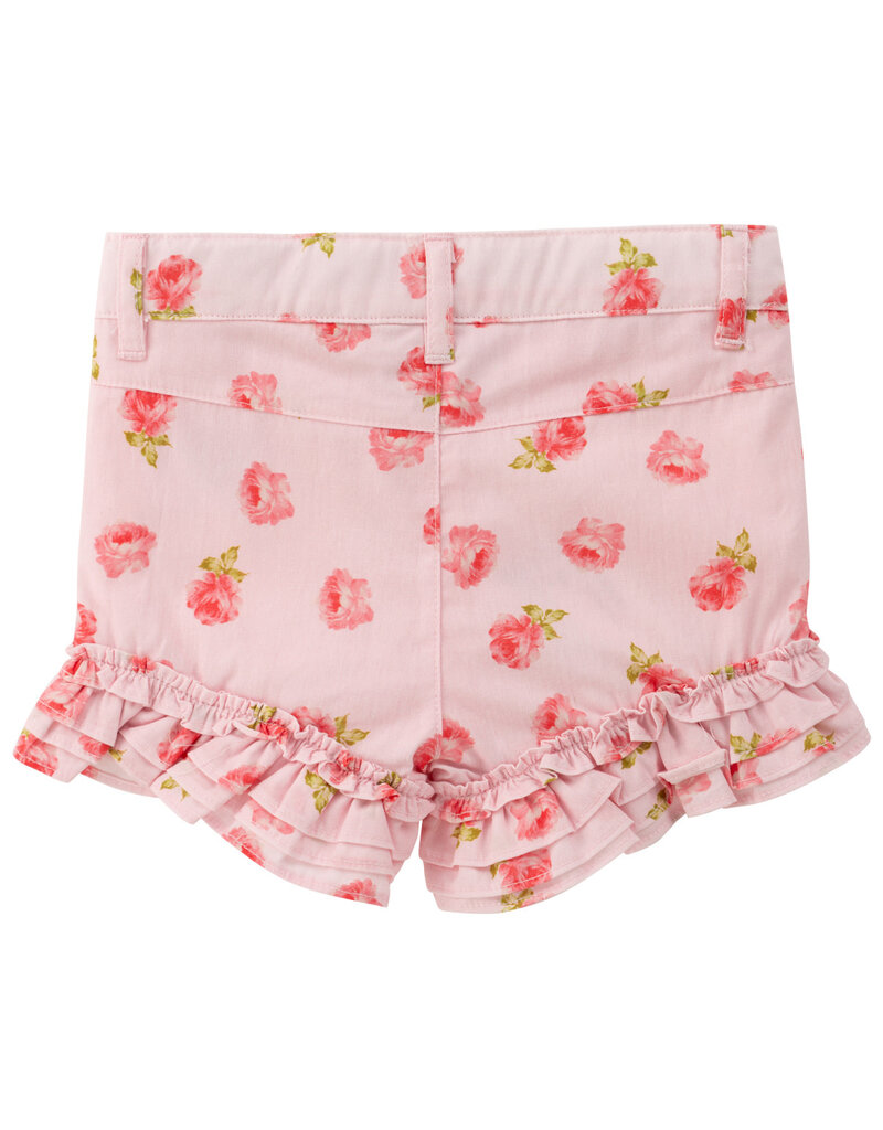 Natini Natini - roze bloemen short - ruffle