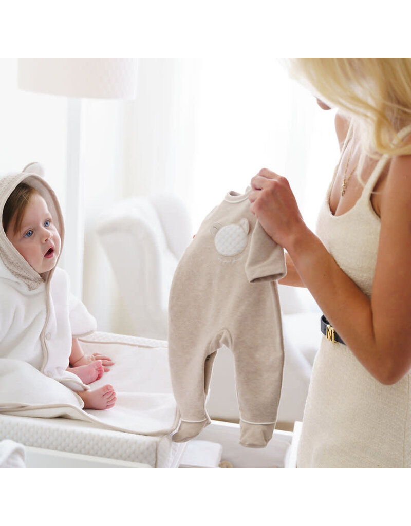 First First-rompersuit- Oslo Teddy front- Beige