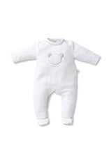 First First-rompersuit- Oslo Teddy front- wit/beige