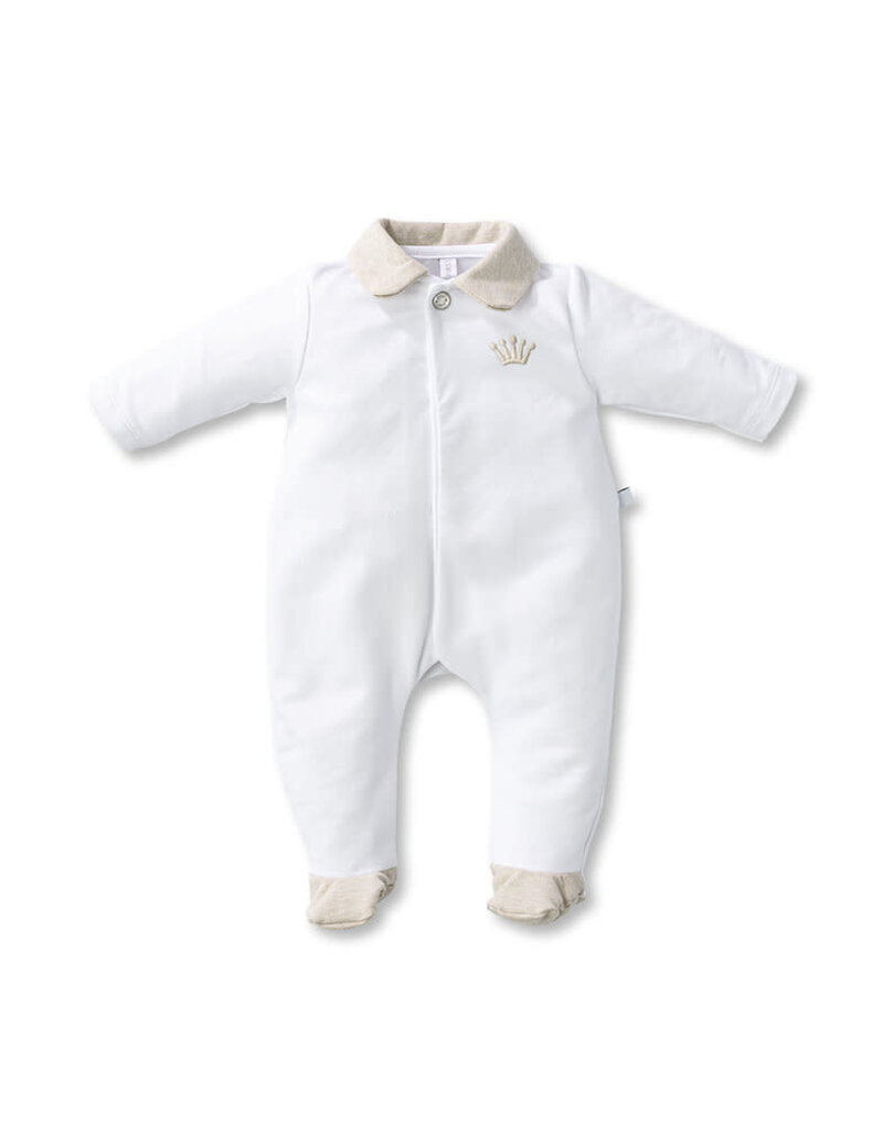 First First-rompersuit- Oslo Teddy backside- wit/beige