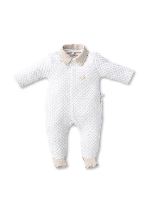 First First-rompersuit- Oslo-wit/beige