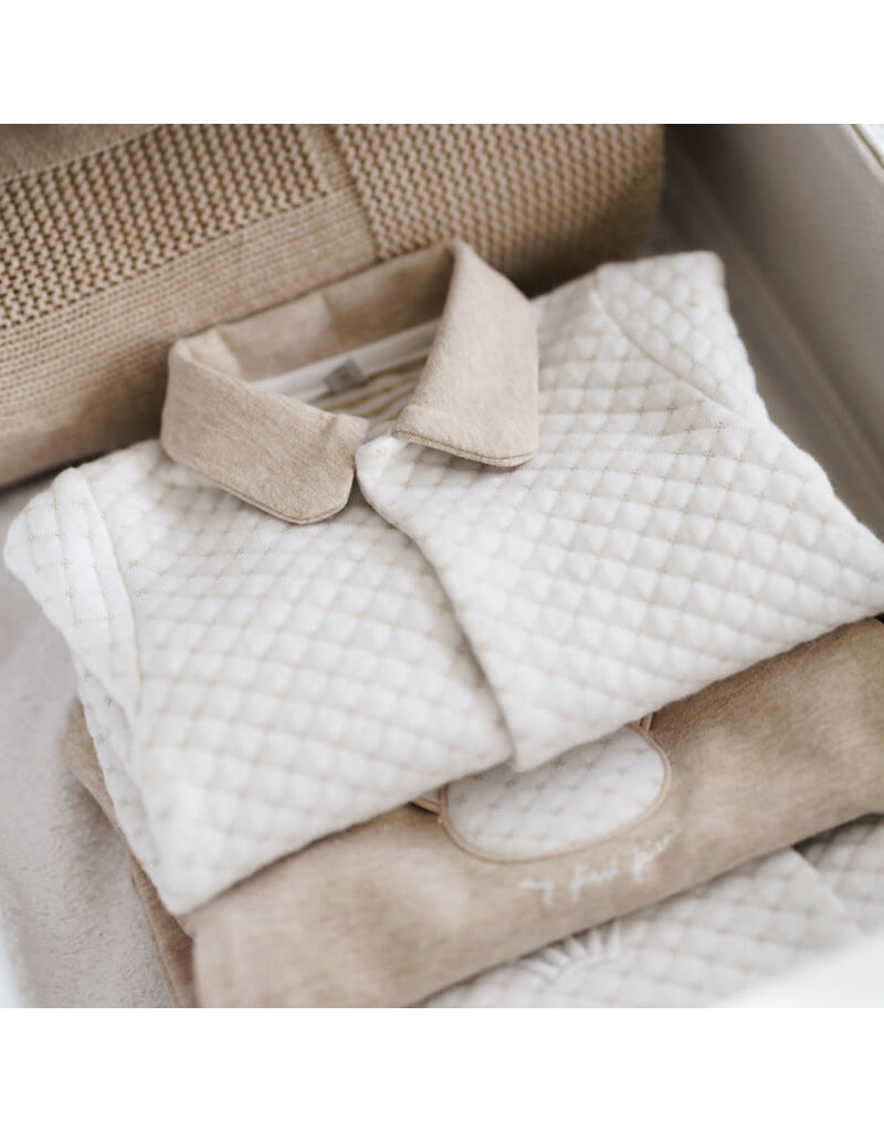 First First-rompersuit- Oslo-wit/beige