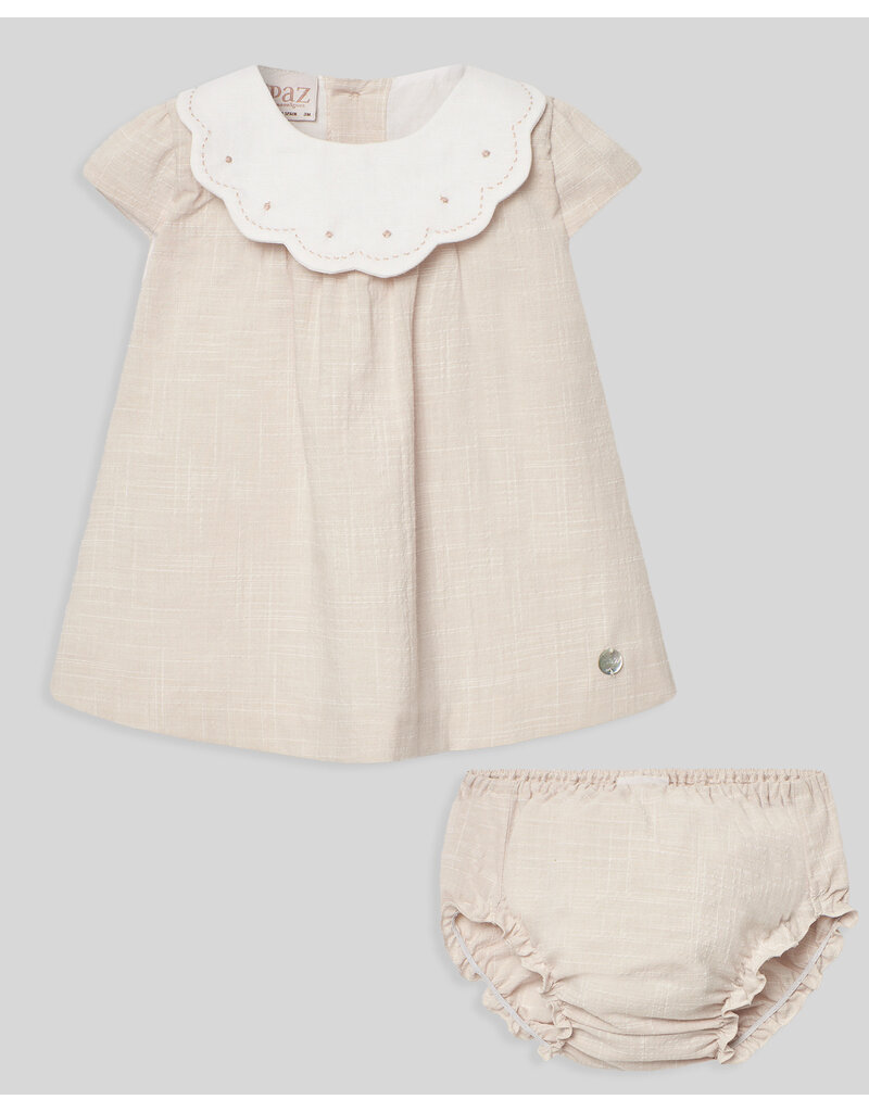 Paz Rodriguez Paz Rodriguez - Kleed met bloomer beige girls