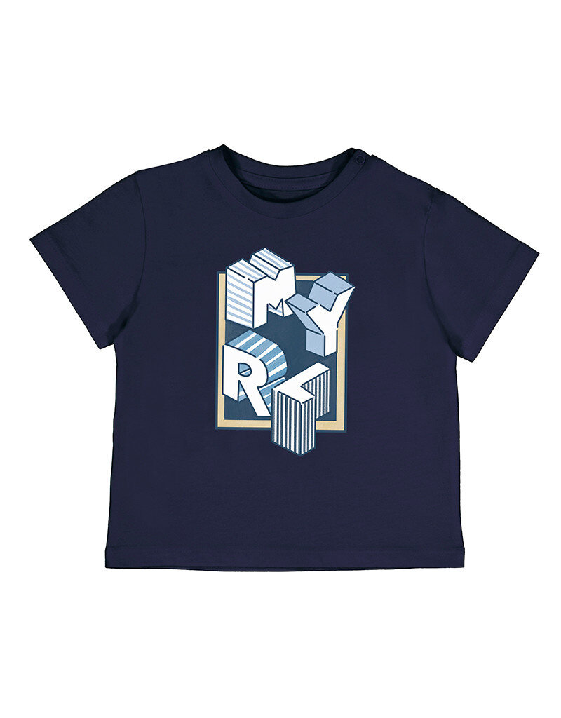 mayoral Mayoral - t-shirt blauw met 3D letters