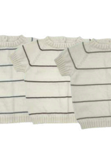 Li & Me Striped short sleeve sweater - Cream/choc