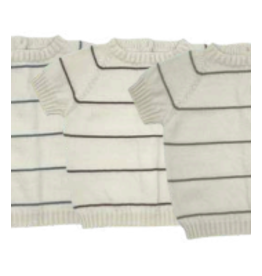 Li & Me Striped short sleeve sweater - Cream/choc