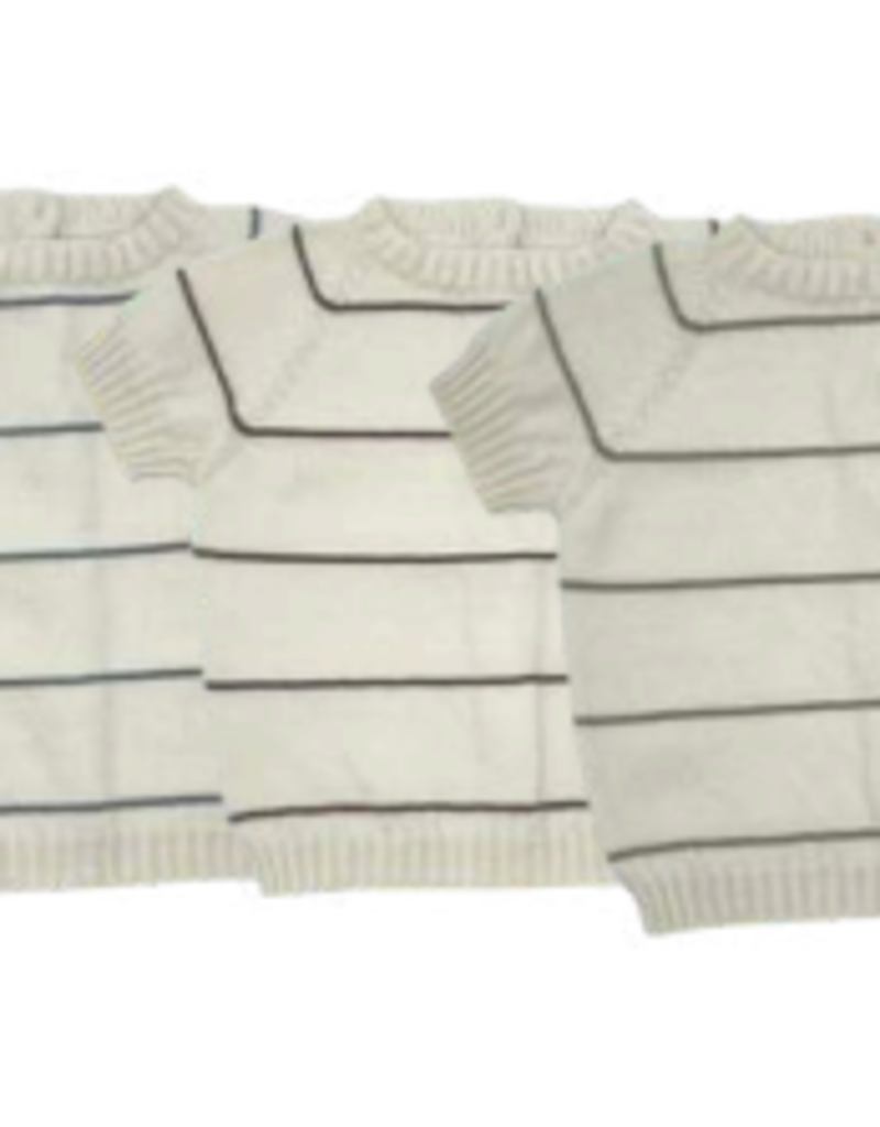 Li & Me Striped short sleeve sweater - Cream/choc