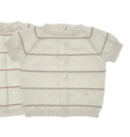 Li & Me Striped short sleeve sweater - Cream/toasted