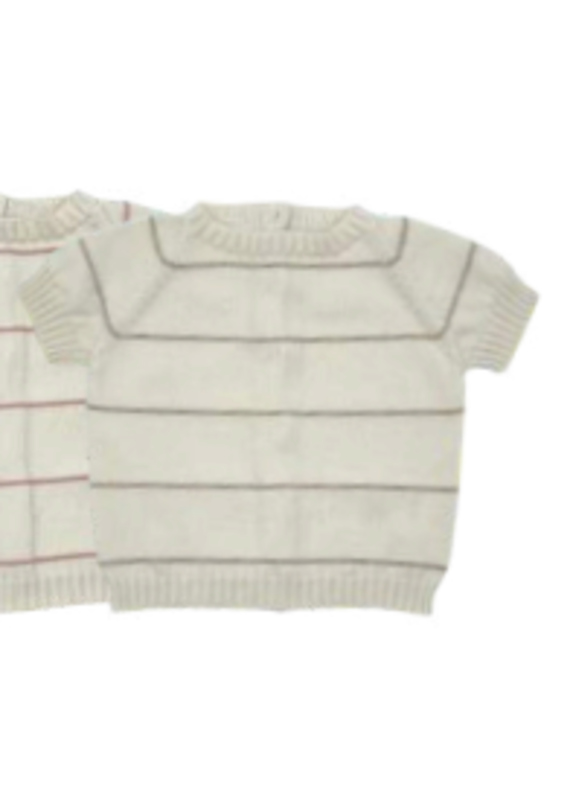 Li & Me Striped short sleeve sweater - Cream/toasted