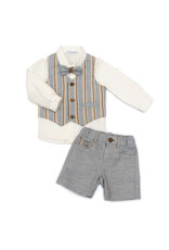 Barcellino feestelijk pakje blauw met bruine details