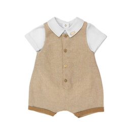Barcellino Witte T-shirt met bruine bodysuit