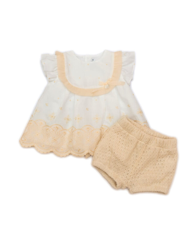 Barcellino Feestelijk kleedje geborduurd + bloomer