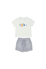 mayoral Mayoral - Striped short en Tshirt shark