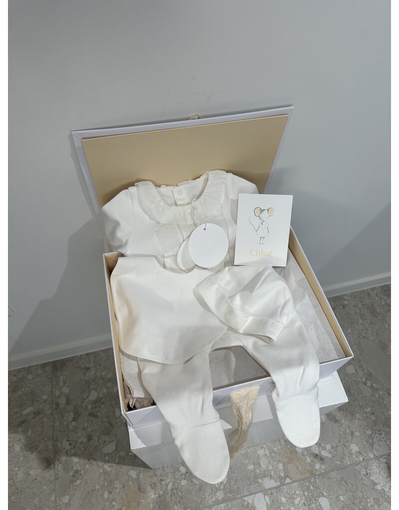 Chloé Chloé - Newborn set - Kruippakje, slab en muts