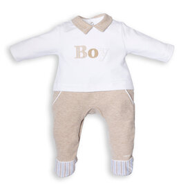 First First - Kruippakje wit/beige BOY