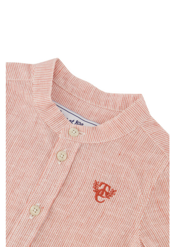 Tartine & Chocolat Tartine et chocolat - linnen hemd wit/rood