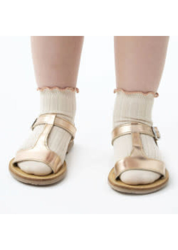 Condor Ruffle rib enkel sok - linen/nougat