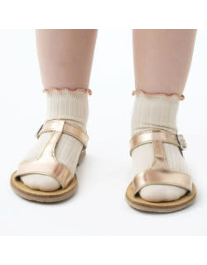 Condor Ruffle rib enkel sok - linen/nougat
