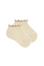 Condor Ruffle rib enkel sok - linen/nougat