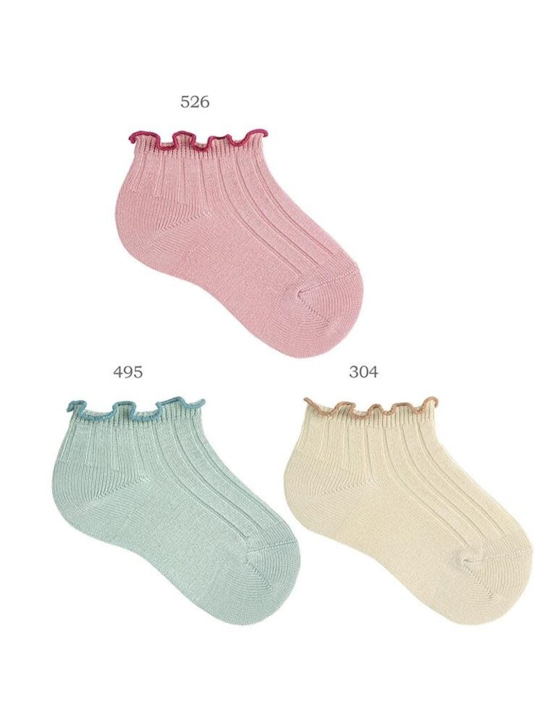 Condor Ruffle rib enkel sok - linen/nougat