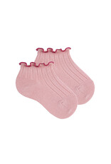 Condor Ruffle rib enkel sok - pale pink