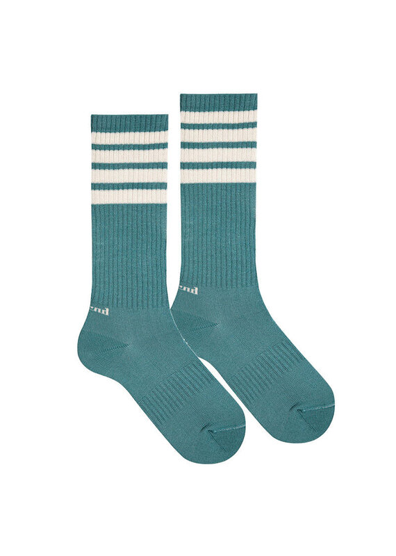 Condor Sportieve striped kousen - Stone blue