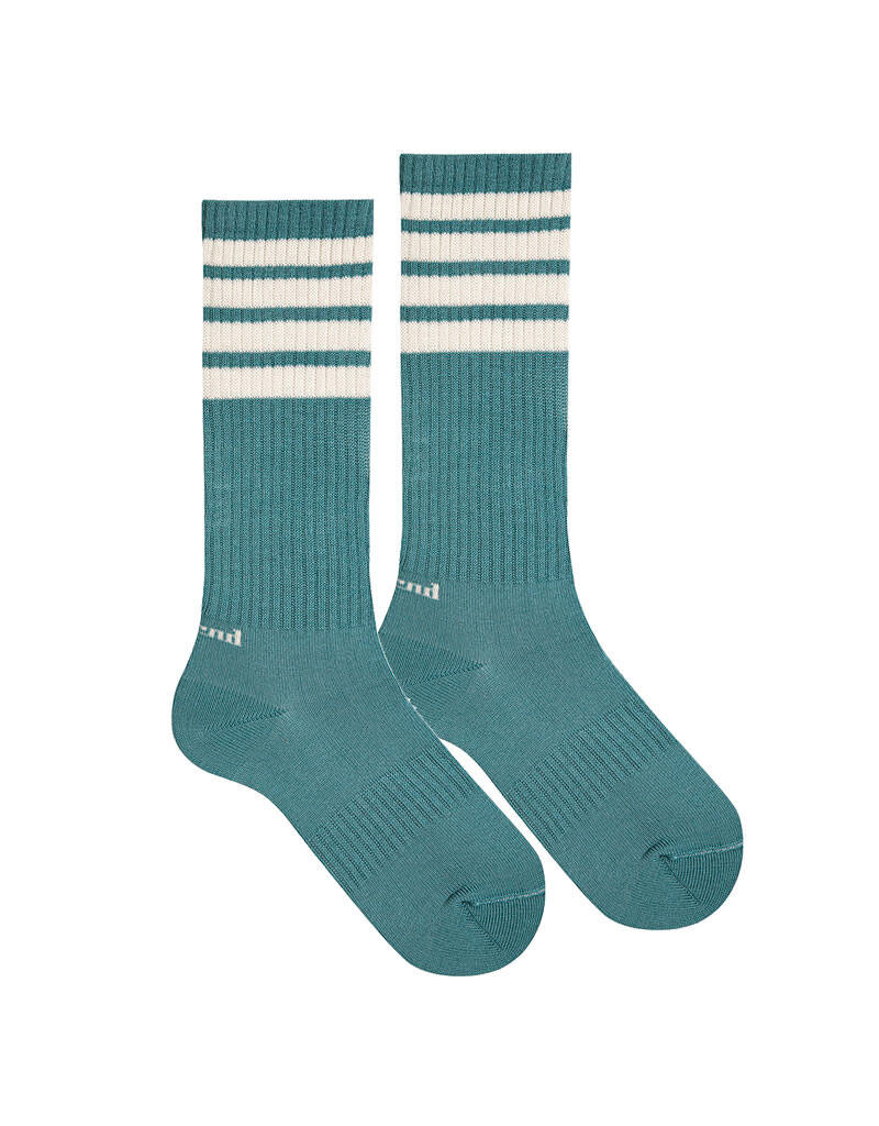 Condor Sportieve striped kousen - Stone blue