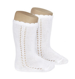 Condor Ceremoniesokjes - open haak werk 200 (BLANCO)