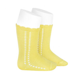 Condor Sokjes open haakwerk - 631 limoncell