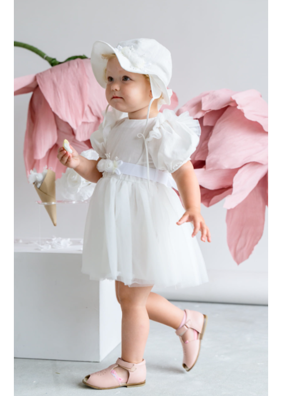 jamiks Jurk GOLDIE met bloemen - off white