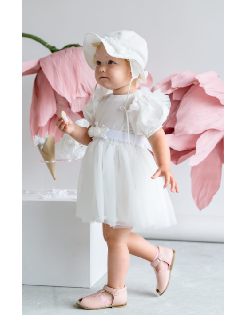 jamiks Jurk GOLDIE met bloemen - off white