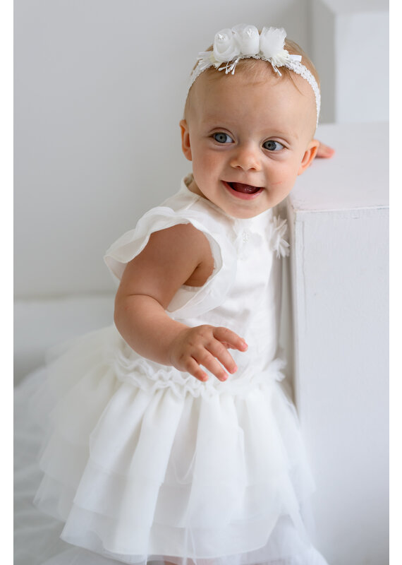 jamiks Jurk Marislava - Off white met bloemen