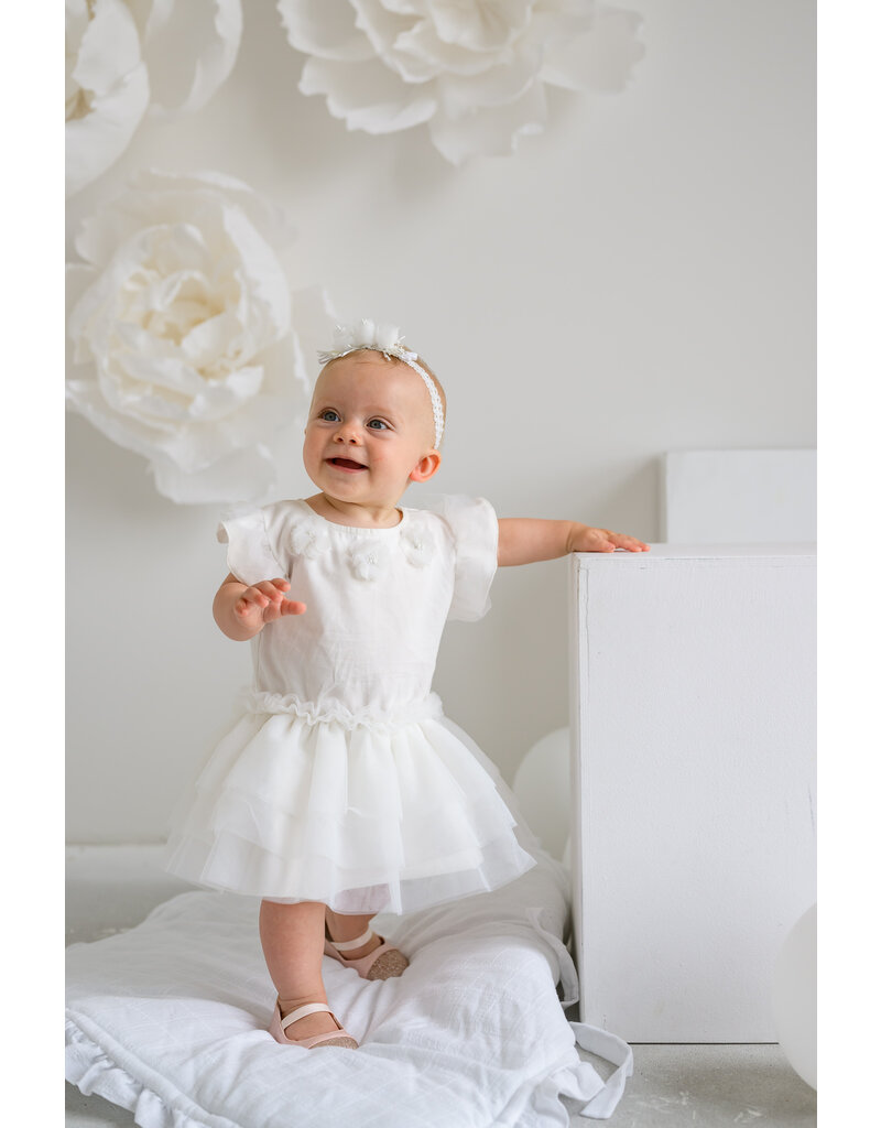 jamiks Jurk Marislava - Off white met bloemen