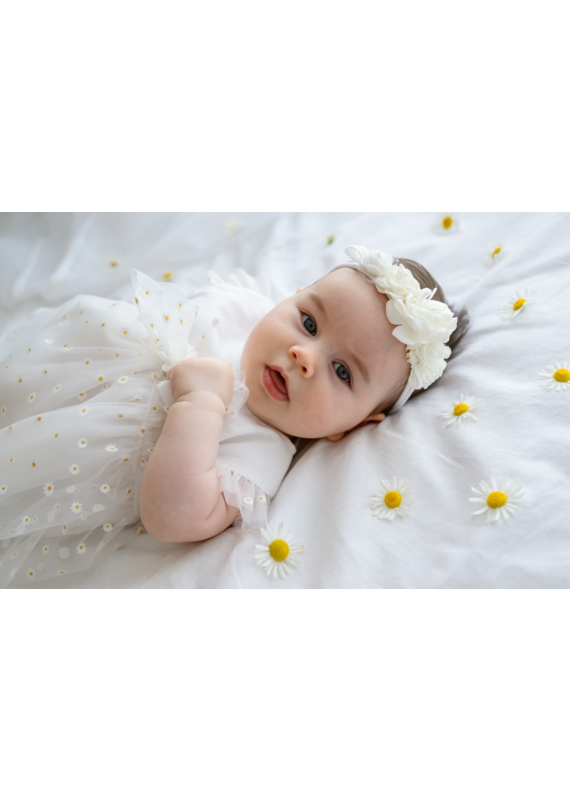 jamiks Jurk Wanesa - Wit met madeliefjes