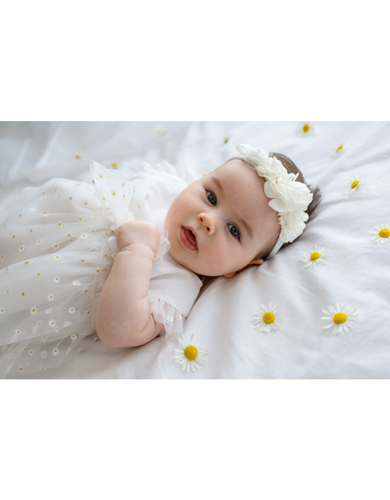 jamiks Jurk Wanesa - Wit met madeliefjes