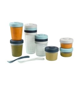 Beaba Beaba - 1ste Maaltijd Storm Dark Blue Light Blue - 2x90ml +4x150ml +6x250ml +2 Siliconen Lepels