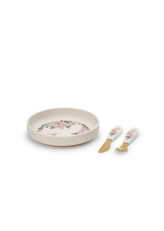 elodie details Elodie Details - Set Bord - lepel en vork - silicone  Blue garden