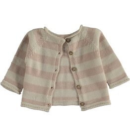 Li & Me Knitted Striped sweater - Bochi cream/rose