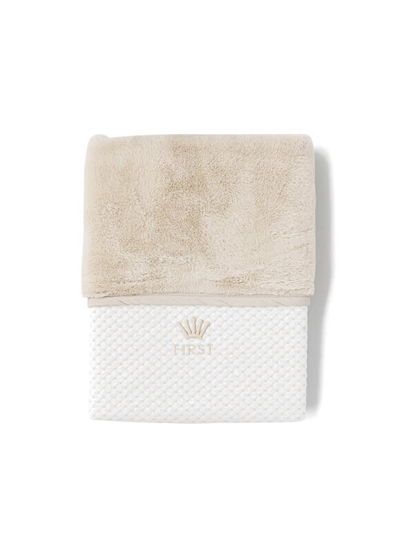 First First-dekentje-white/beige fur-L95-W68