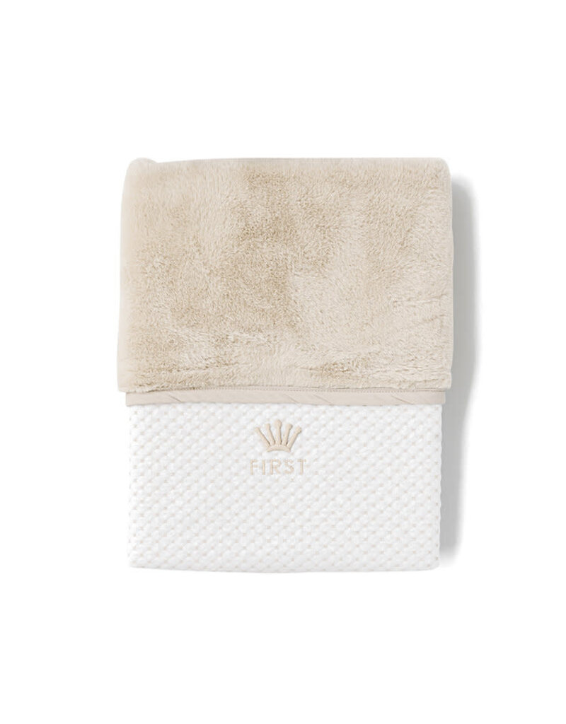 First First-dekentje-white/beige fur-L95-W68