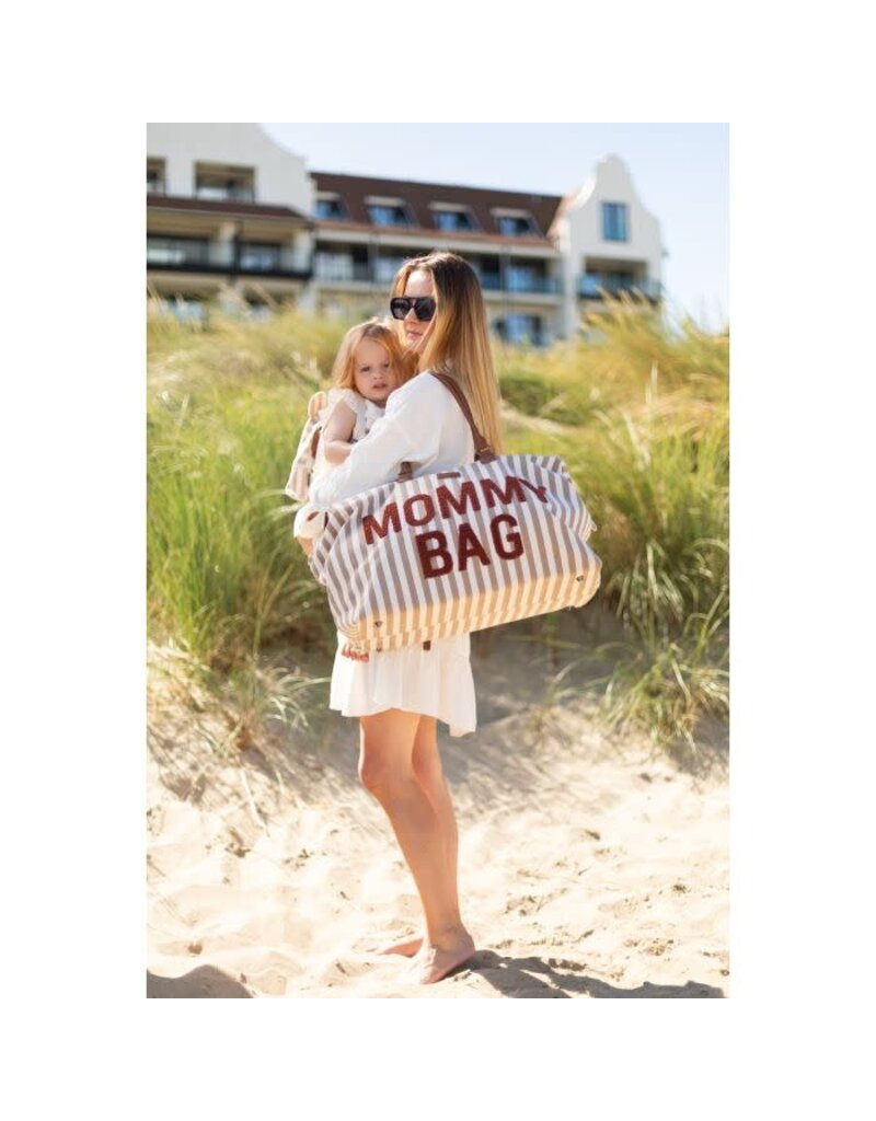 Childhome Mommy Bag ® Verzorgingstas - Stripes - Nude/Terracotta