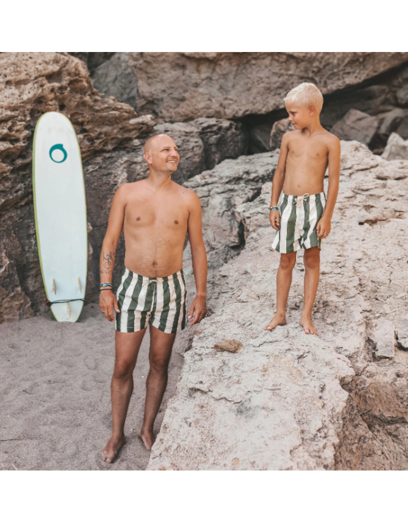 Salted Stories - Zwembroek brede groene streep - Papa